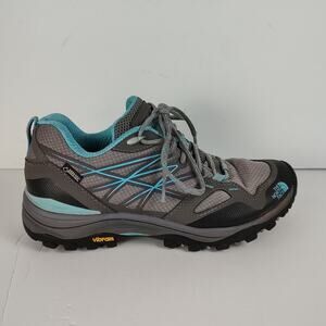 North Face Hedgehog Fastpack GTX Hiking Shoes Women US 7.5 UK 5.5 Gray Blue